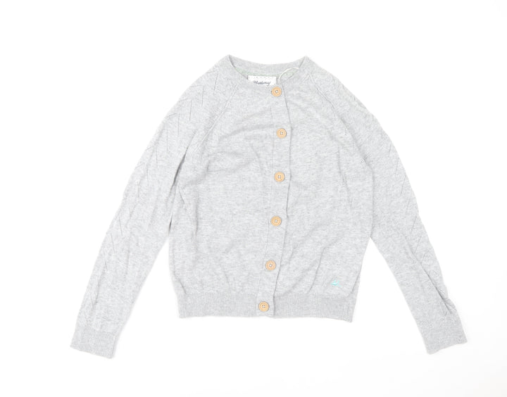Mantaray Women's Grey Button Cardigan Size 8 Long Sleeve Knit