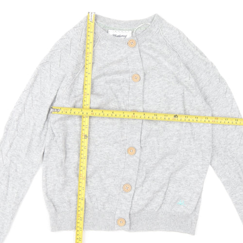 Mantaray Women's Grey Button Cardigan Size 8 Long Sleeve Knit