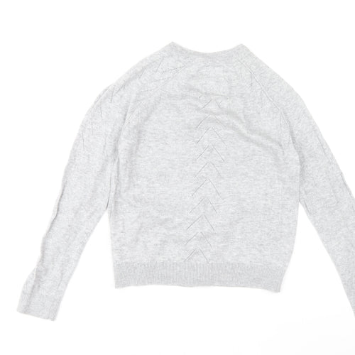 Mantaray Women's Grey Button Cardigan Size 8 Long Sleeve Knit