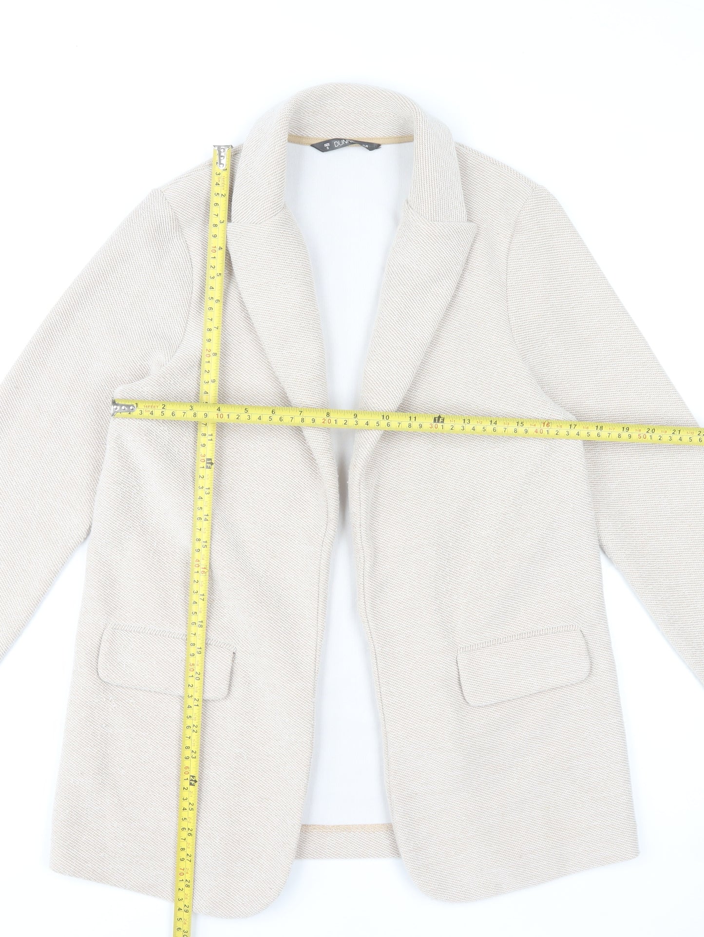 Dunnes Stores Women’s Beige Blazer Jacket Size S Classic Mid-Length