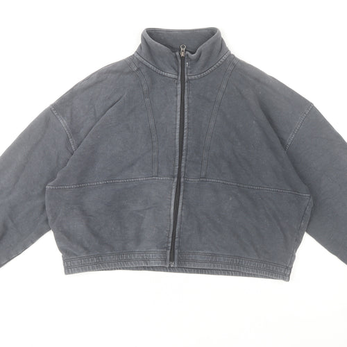 F&F Women’s Grey Full Zip Hoodie Sweatshirt UK 12-14 Cotton Blend