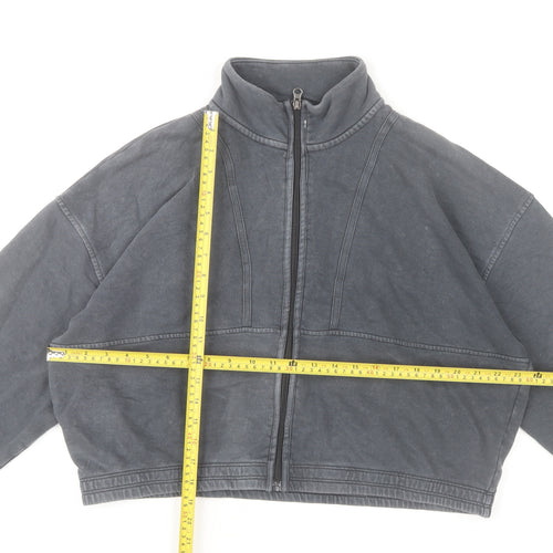 F&F Women’s Grey Full Zip Hoodie Sweatshirt UK 12-14 Cotton Blend
