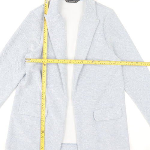 Dunnes Stores Women Blue Blazer Jacket Small Mid-Length Classic Style