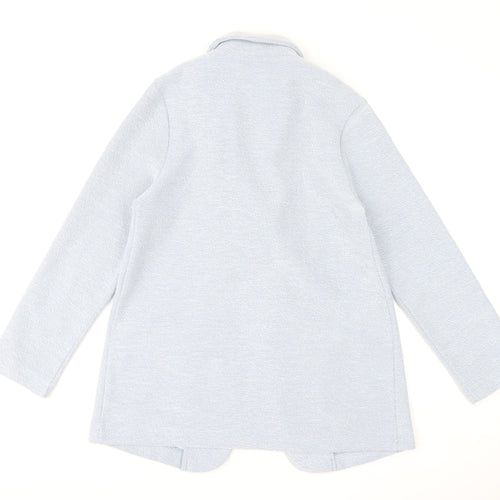 Dunnes Stores Women Blue Blazer Jacket Small Mid-Length Classic Style