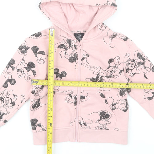 Primark Girls Pink Minnie Mouse Full Zip Hoodie 3-4 Years Disney Fleece