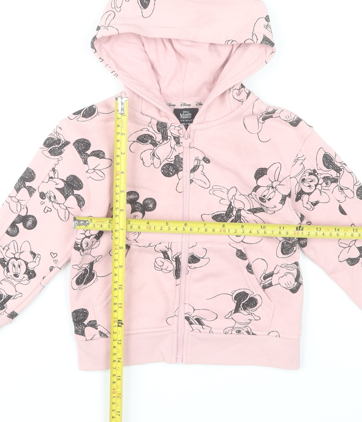 Primark Girls Pink Minnie Mouse Full Zip Hoodie 3-4 Years Disney Fleece