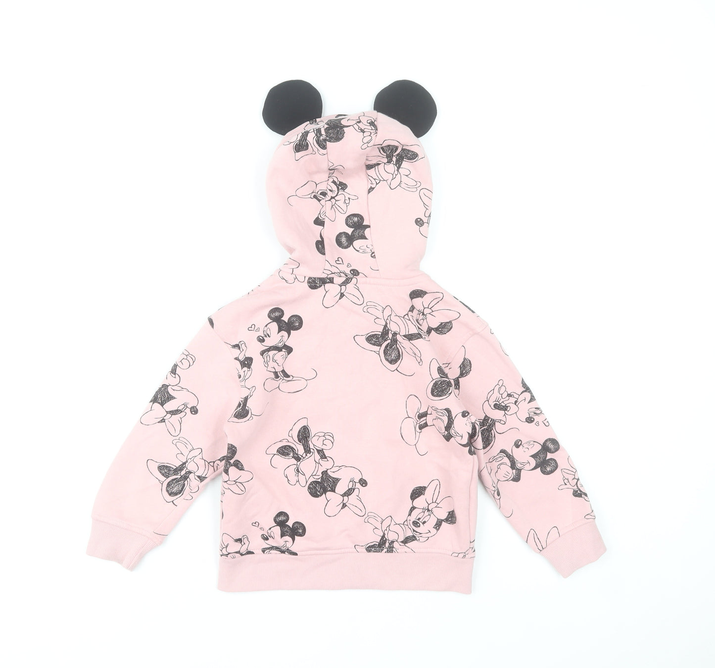 Primark Girls Pink Minnie Mouse Full Zip Hoodie 3-4 Years Disney Fleece