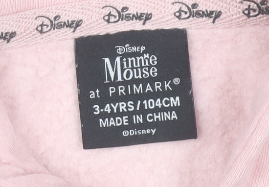 Primark Girls Pink Minnie Mouse Full Zip Hoodie 3-4 Years Disney Fleece