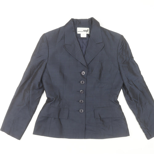Mariola Women Blue Classic Blazer Size 4 Lined Tailored Single-Breasted