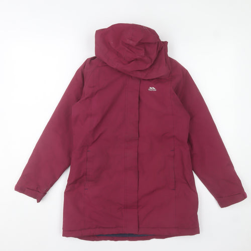 Trespass Teens Red Waterproof Windproof Hooded Parka Jacket 9/10