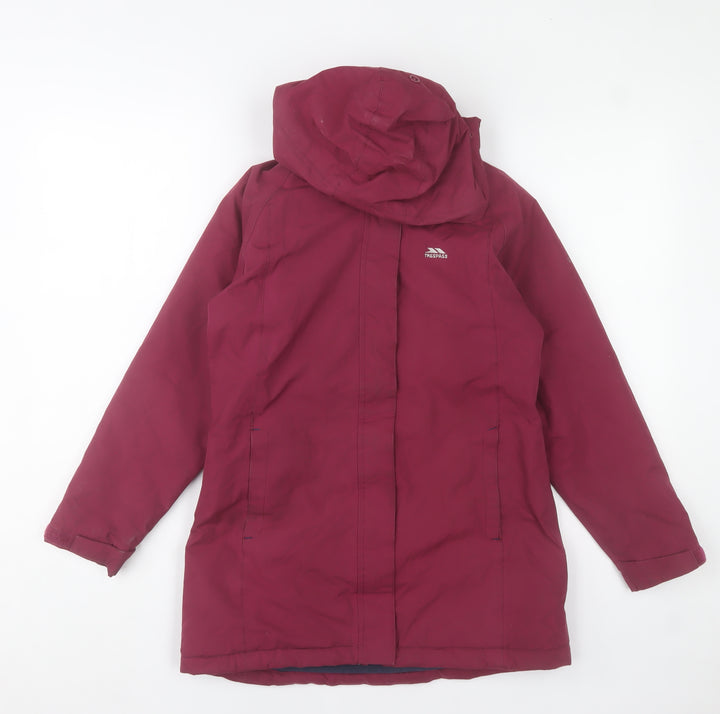 Trespass Teens Red Waterproof Windproof Hooded Parka Jacket 9/10