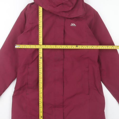 Trespass Teens Red Waterproof Windproof Hooded Parka Jacket 9/10
