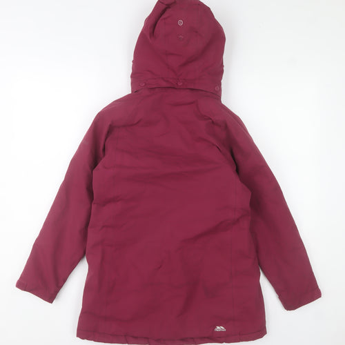 Trespass Teens Red Waterproof Windproof Hooded Parka Jacket 9/10