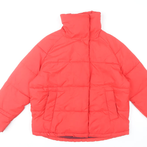 Y.A.S Women Red Puffer Jacket S Polyester Winter Coat