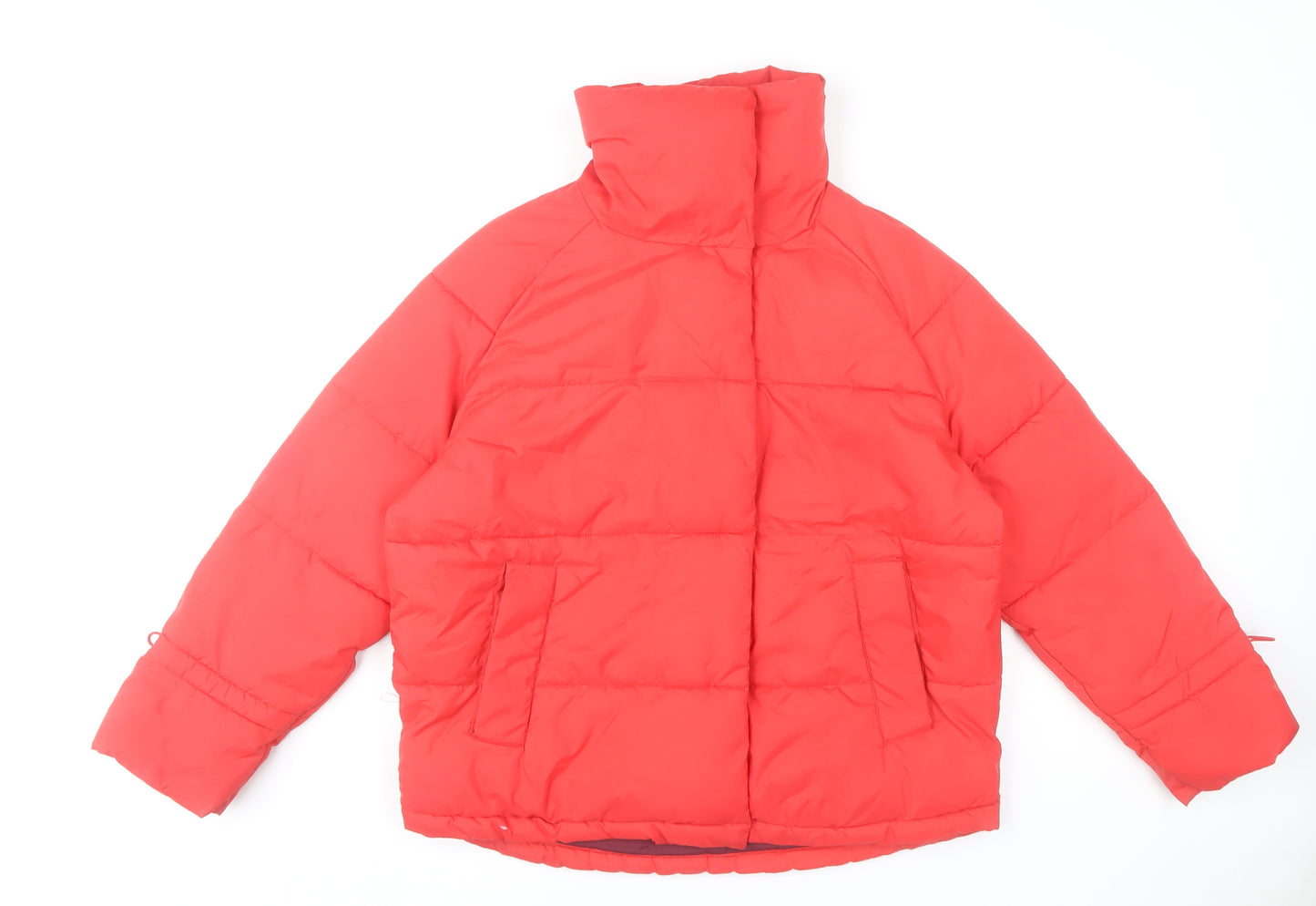 Y.A.S Women Red Puffer Jacket S Polyester Winter Coat