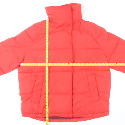Y.A.S Women Red Puffer Jacket S Polyester Winter Coat