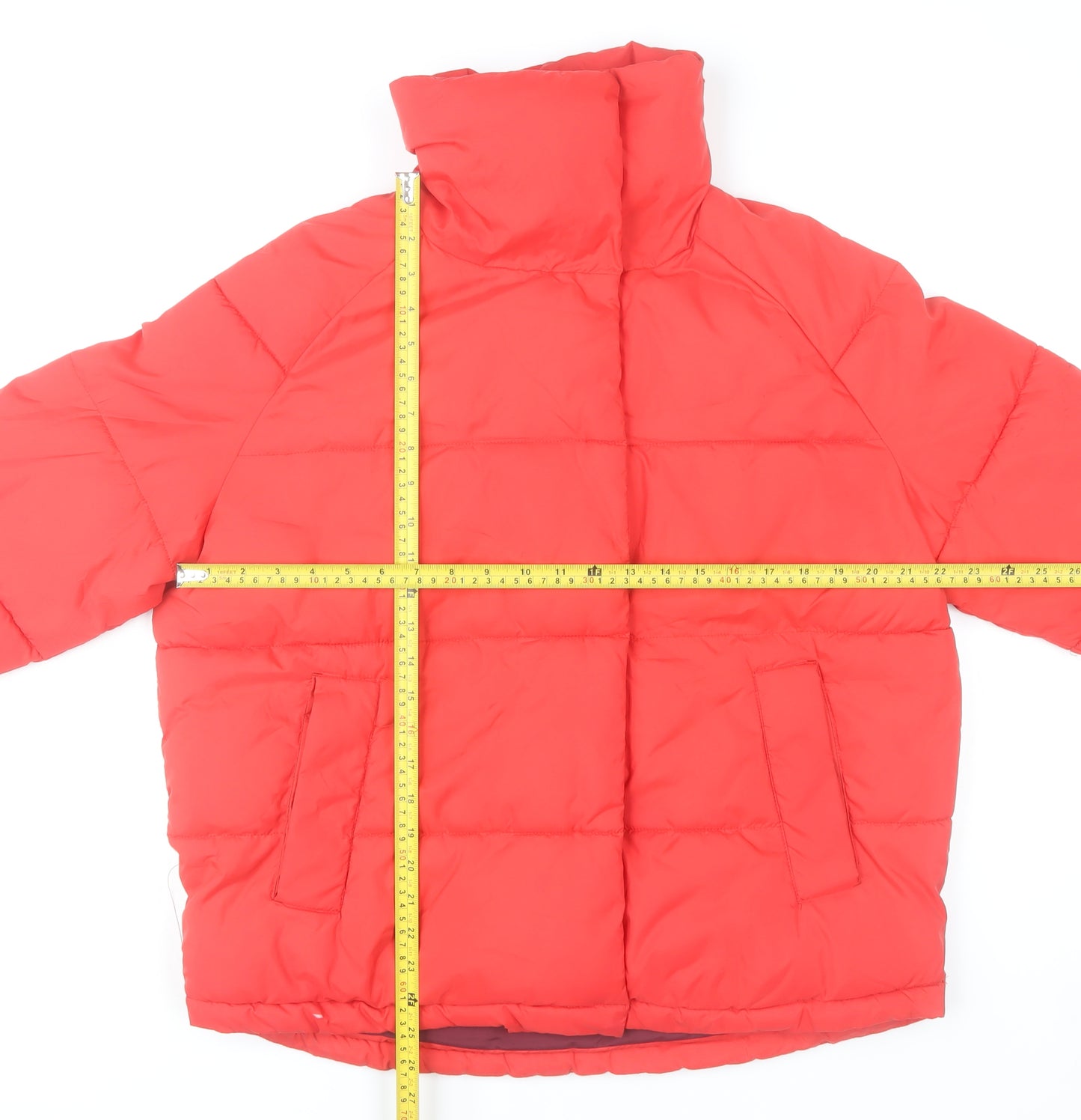 Y.A.S Women Red Puffer Jacket S Polyester Winter Coat