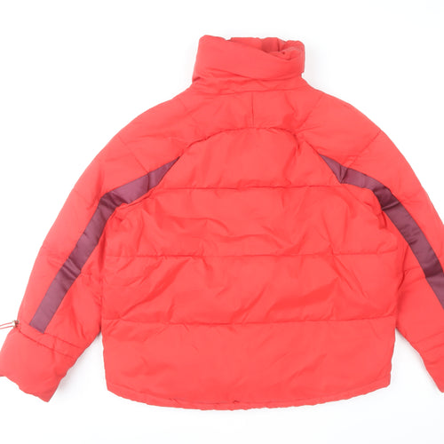 Y.A.S Women Red Puffer Jacket S Polyester Winter Coat