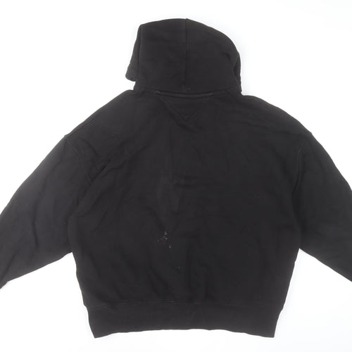 Tommy Jeans Womens Black Cotton Pullover Hoodie L