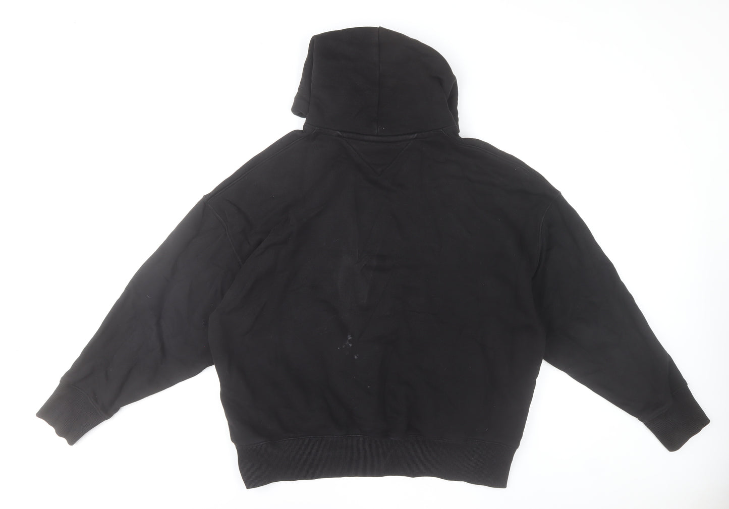 Tommy Jeans Womens Black Cotton Pullover Hoodie L