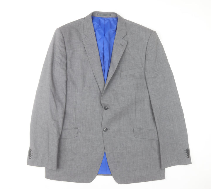 Performance Suit Men's Grey 44 Wool Blend Regular Fit Jacket
