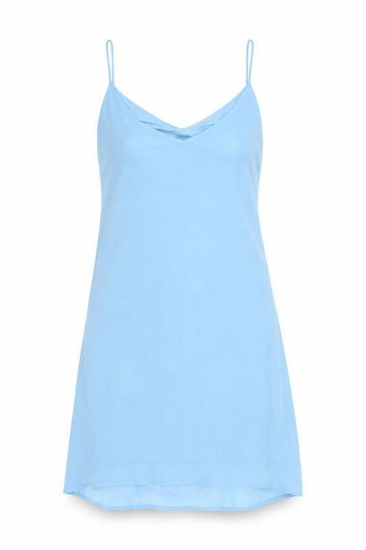 Front view of French Connection Women's Blue, size 8, Slip Dress Summer Sleeveless