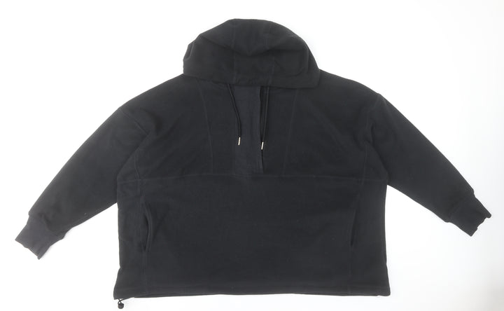 Next Women’s Black Pullover Hoodie UK 20 Relaxed Fit Fleece