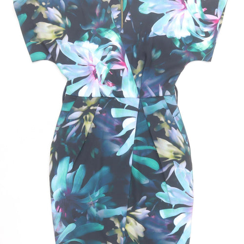 Closet London Women's Multicoloured Floral Bodycon Dress UK 10