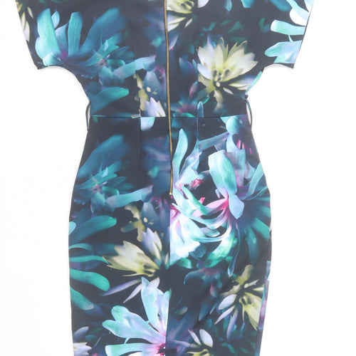 Closet London Women's Multicoloured Floral Bodycon Dress UK 10