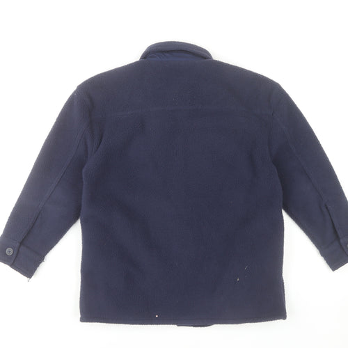GAP Boys Blue Fleece Button-Up Long Sleeve Shirt 8-9 Years