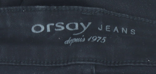 Orsay Womens Black Skinny Embroidered Floral Jeans Size 6