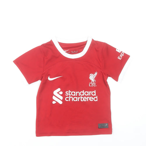 Nike Boys Red Liverpool FC Football Jersey T-Shirt 16 Years