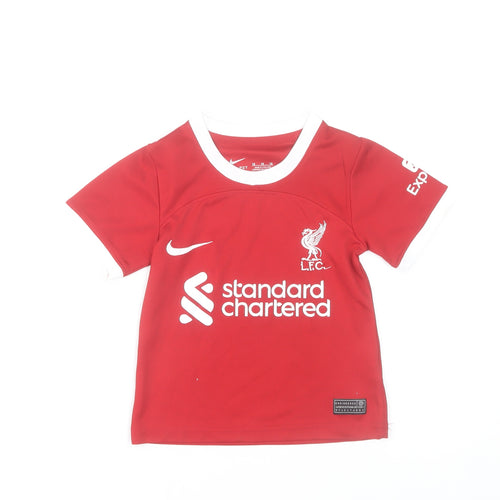 Nike Boys Red Liverpool LFC Football Jersey 16 Years Short Sleeve T-Shirt