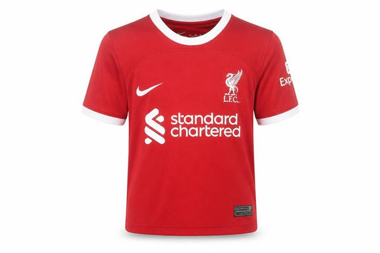Front view of Nike boys’ red liverpool lfc football jersey 16 years short sleeve t-shirt