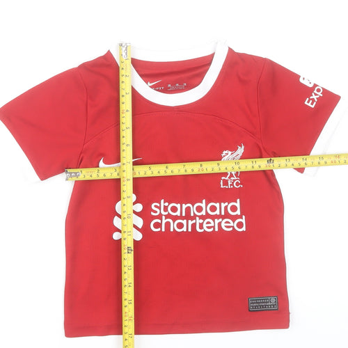 Nike Boys Red Liverpool LFC Football Jersey 16 Years Short Sleeve T-Shirt