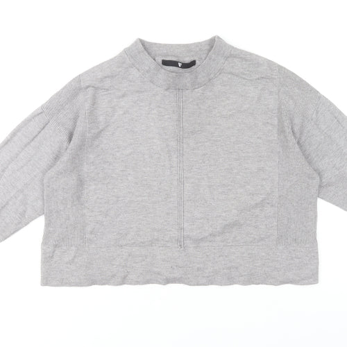 V by Very Women's Grey Mock Neck Knit Jumper Size 12