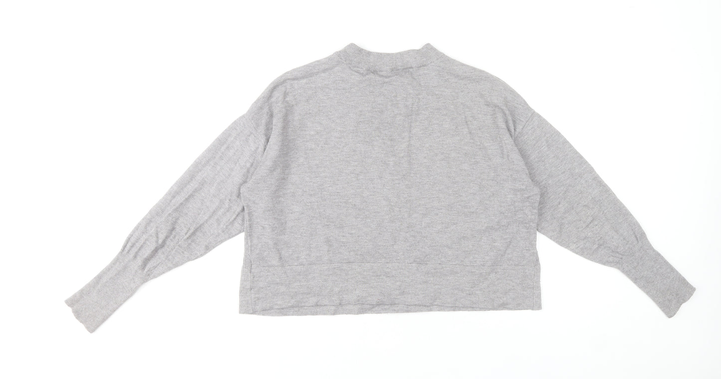 V by Very Women's Grey Mock Neck Knit Jumper Size 12