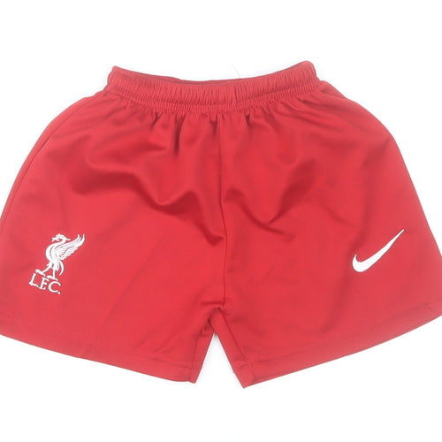 Nike Boys Red LFC DRY-FIT Football Shorts Size 16 Years Athletic Fit