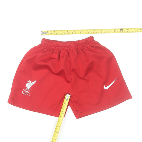 Nike Boys Red LFC DRY-FIT Football Shorts Size 16 Years Athletic Fit