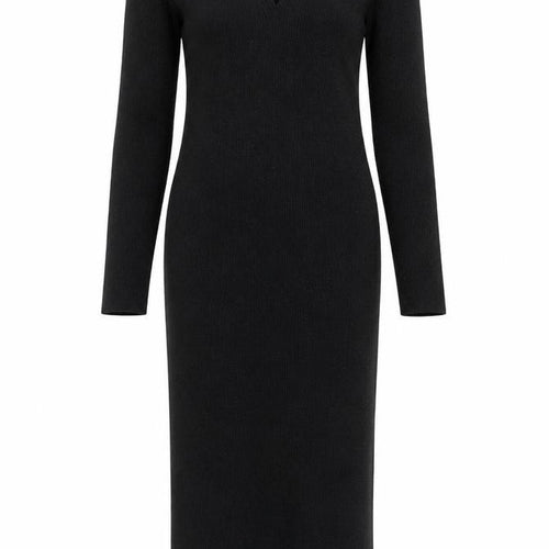V by Very Women’s Black Long Sleeve Bodycon Knit Midi Dress Size 12