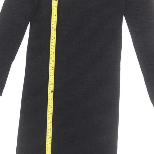 V by Very Women’s Black Long Sleeve Bodycon Knit Midi Dress Size 12