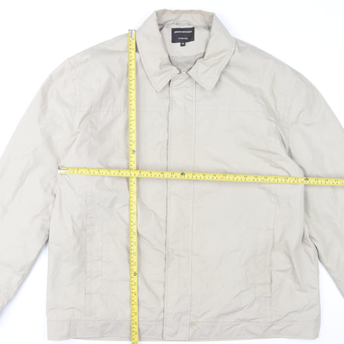 Greenwoods Men's Beige 4XL Basic Casual Jacket with Zip and Pockets
