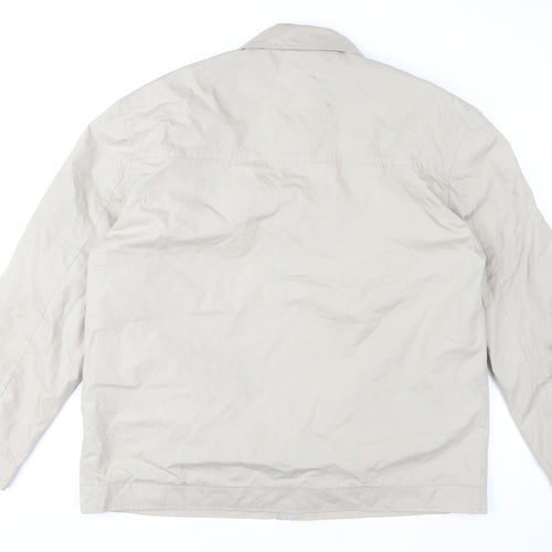 Greenwoods Men's Beige 4XL Basic Casual Jacket with Zip and Pockets