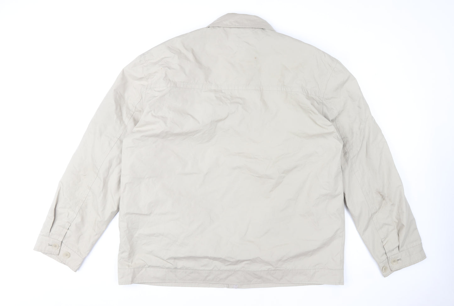Greenwoods Men's Beige 4XL Basic Casual Jacket with Zip and Pockets
