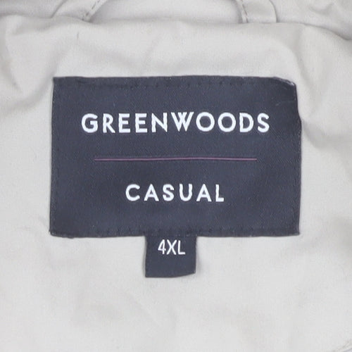 Greenwoods Men's Beige 4XL Basic Casual Jacket with Zip and Pockets