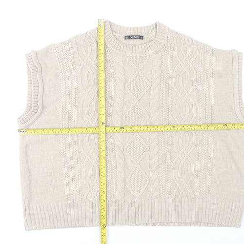 Dunnes Stores Women Beige Acrylic Cable Knit Vest XL