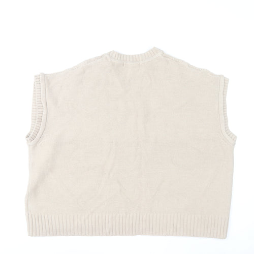 Dunnes Stores Women Beige Acrylic Cable Knit Vest XL