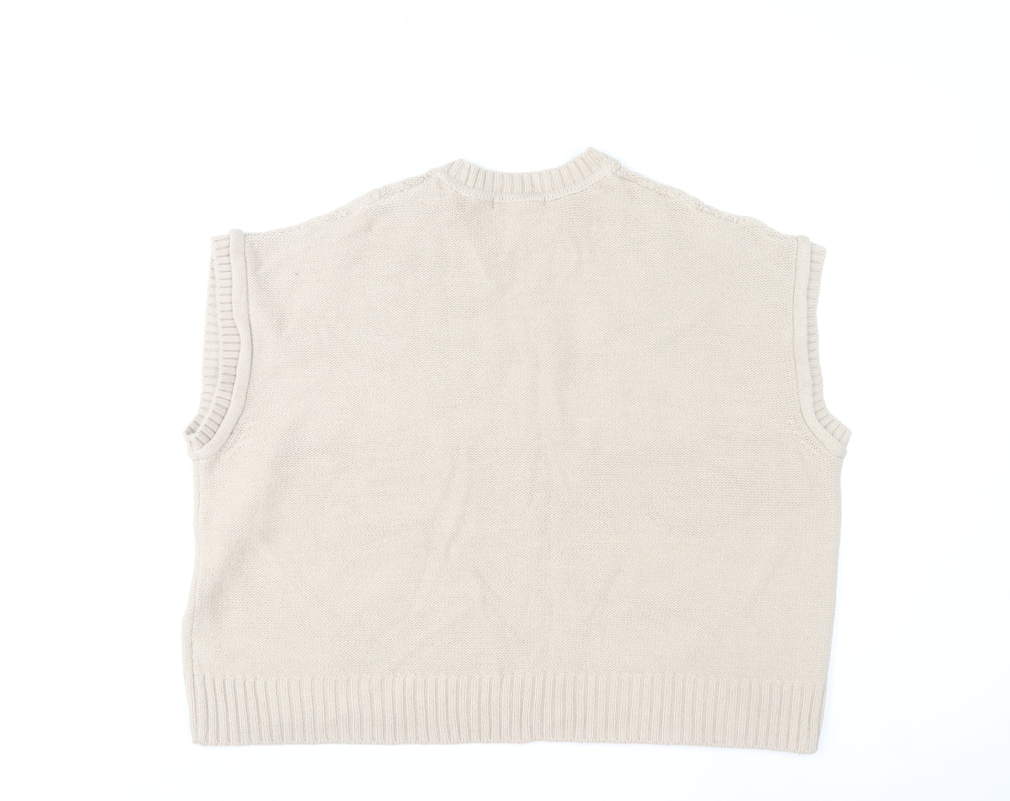 Dunnes Stores Women Beige Acrylic Cable Knit Vest XL