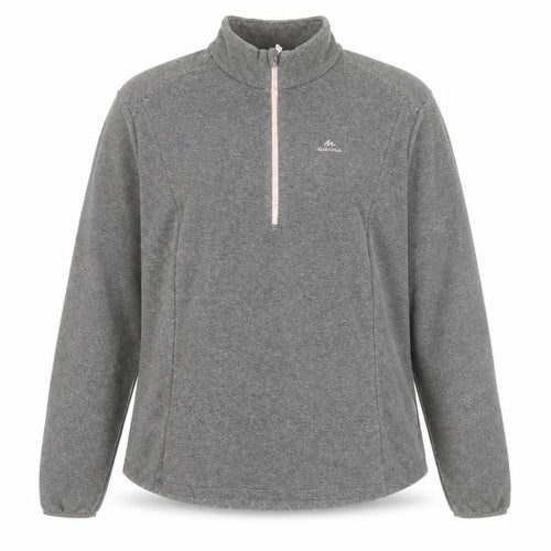 Decathlon Quechua Women Grey 1/4 Zip Fleece Sweatshirt 2XL