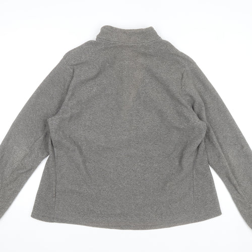 Decathlon Quechua Women Grey 1/4 Zip Fleece Sweatshirt 2XL